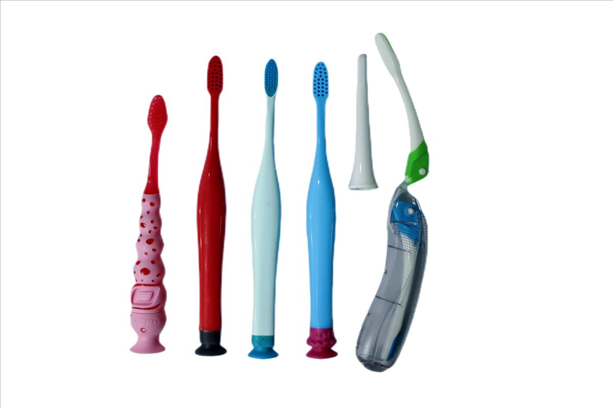 Various types of toothbrush handles